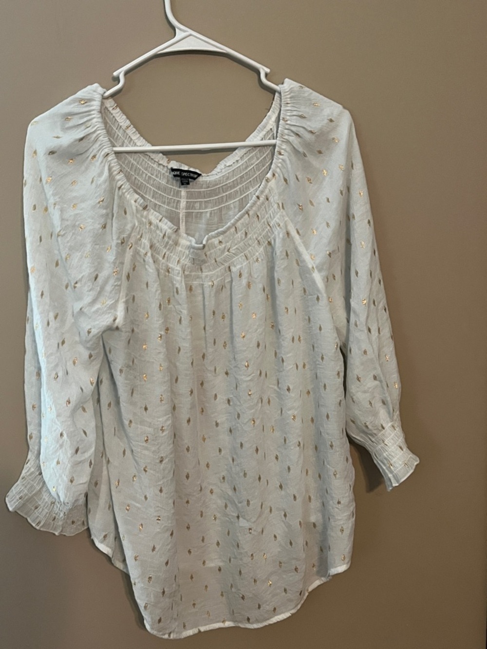 Unique Spectrum White Tunic with Gold Foil Dots
